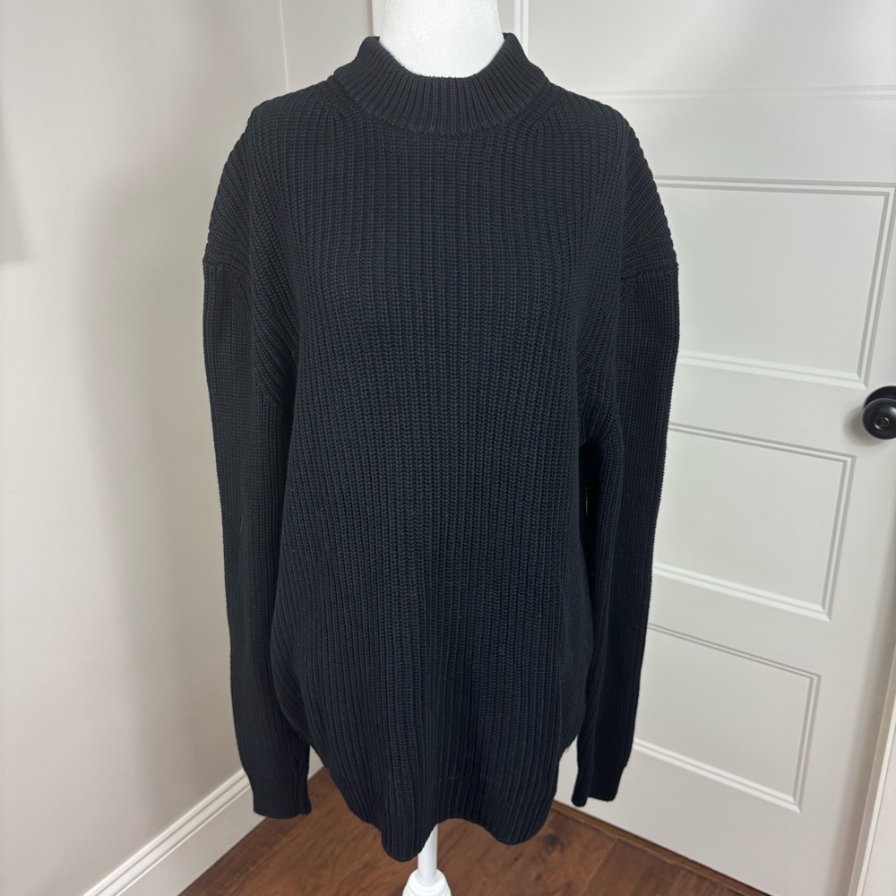 Zara Black Ribbed Turtleneck Sweater